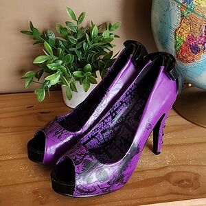 Iron Fist Size 9 Purple Peep-Toe Heels